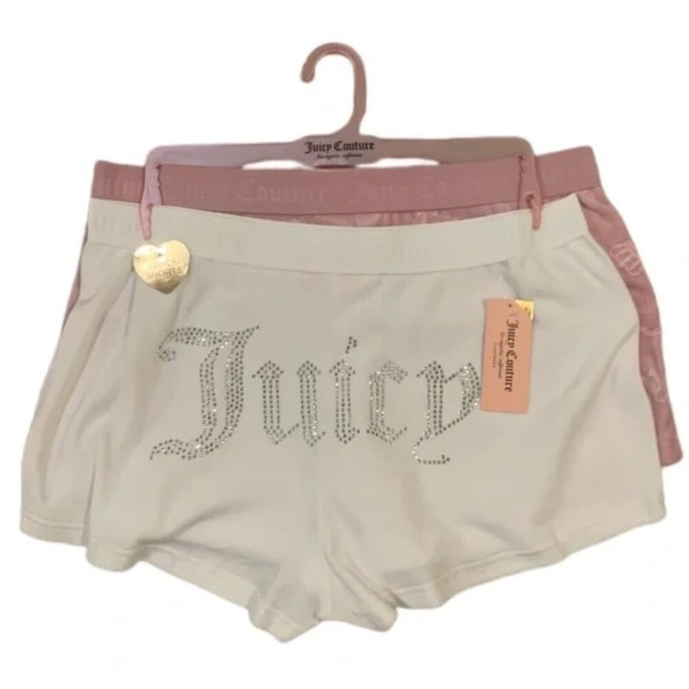 Juicy Couture Velour Sleep Shorts In White - Large